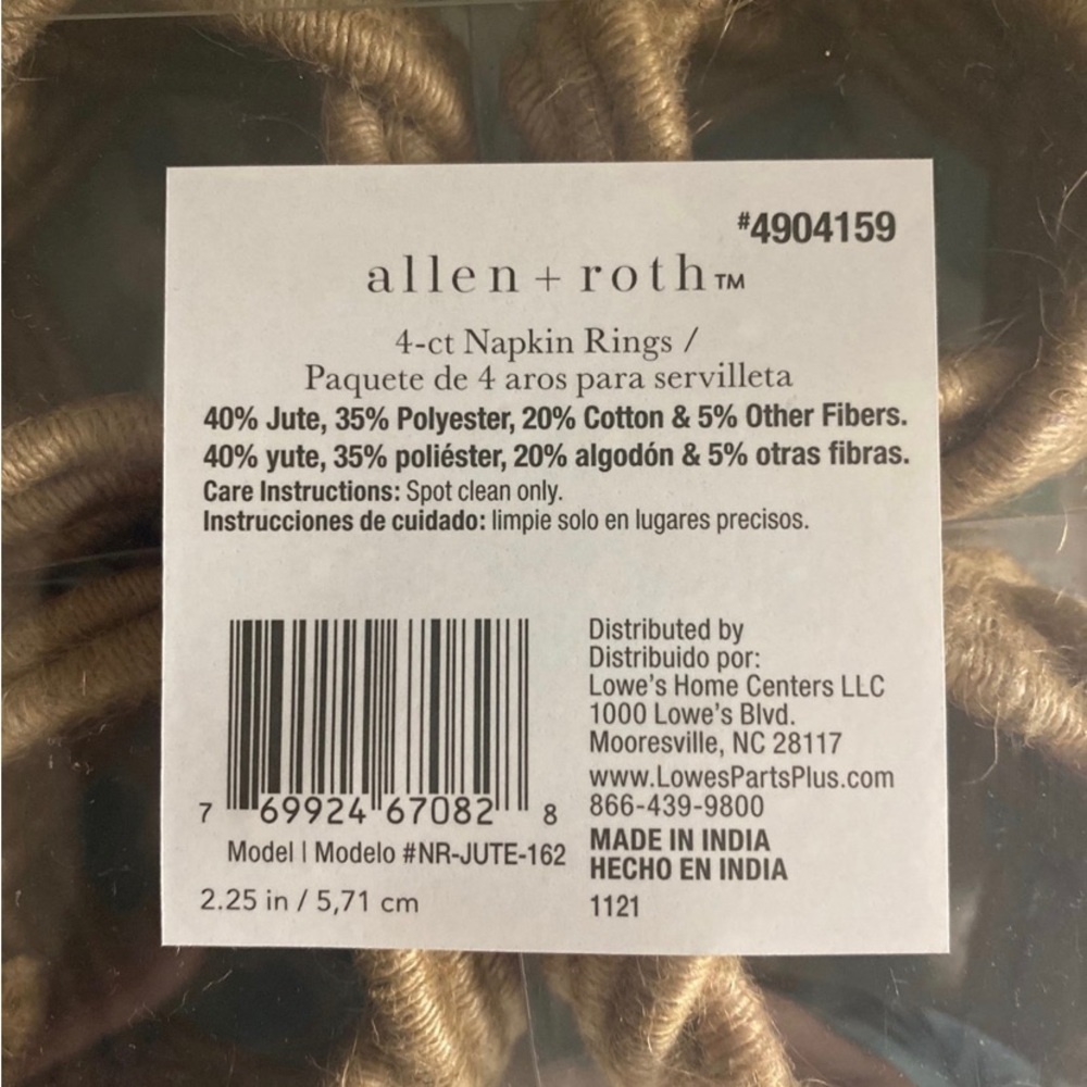 5/$25 ☀️
NEW 4 Piece Rattan Twine Napkin
Rings Allen + Roth - Picture 4 of 5